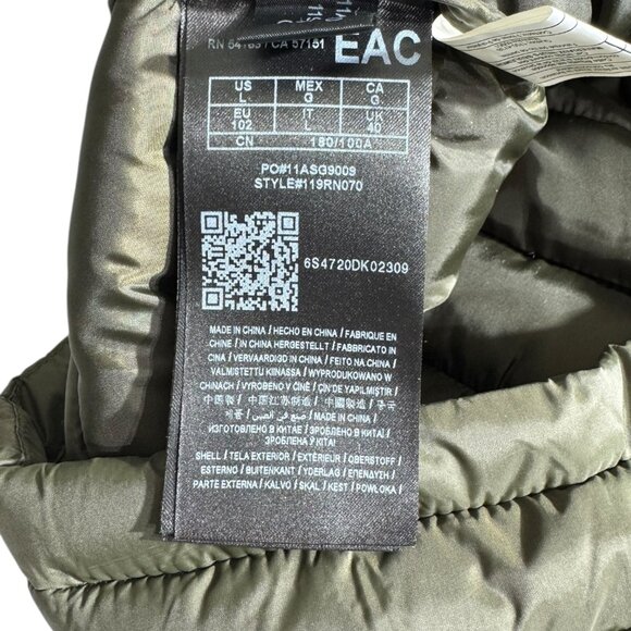 Guess Green Full Zip Hooded Light Puffer Vest Women Pockets 90s Atheleisure - Picture 8 of 9